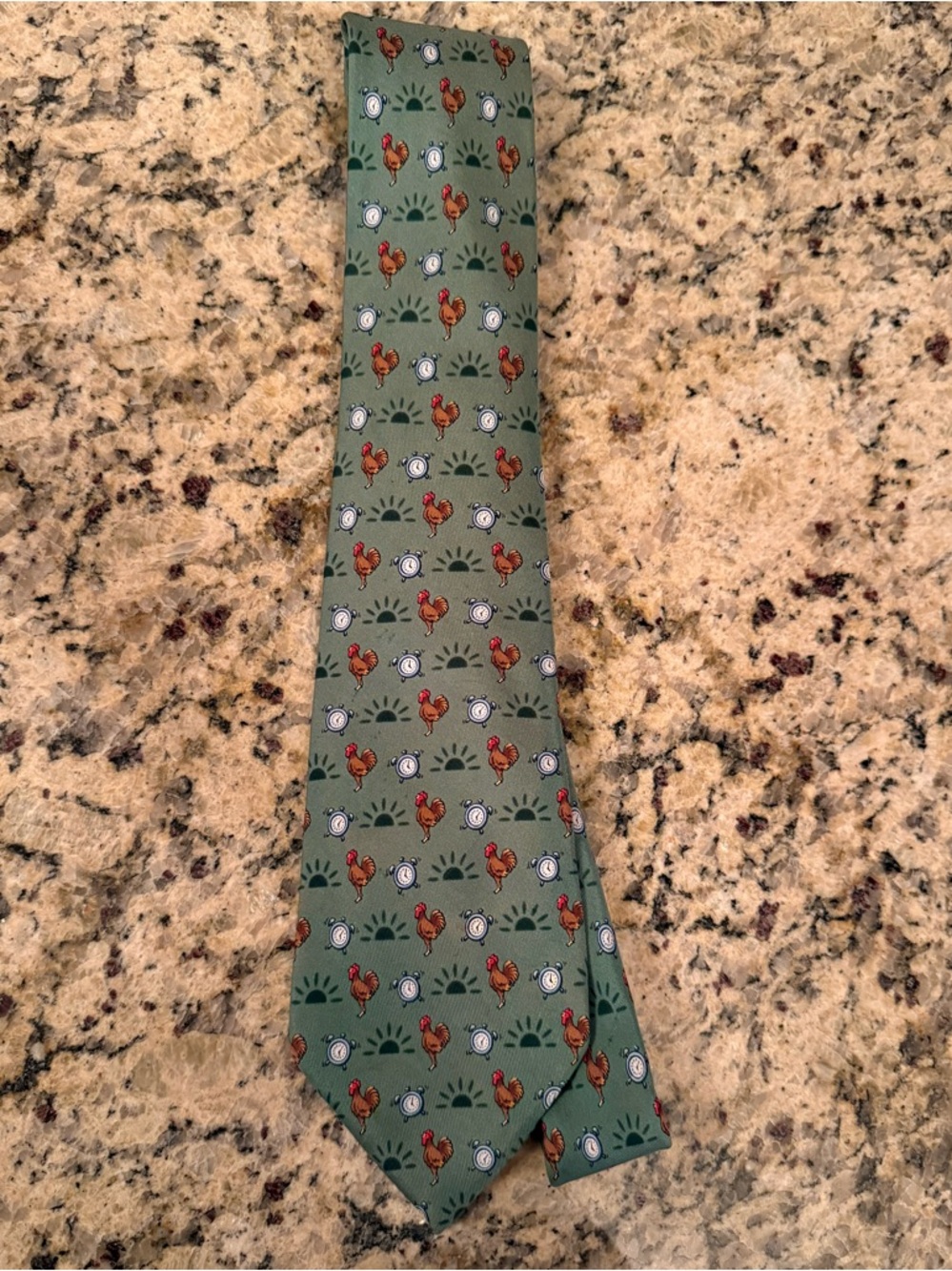 Hermes Paris chicken alarm clock tie